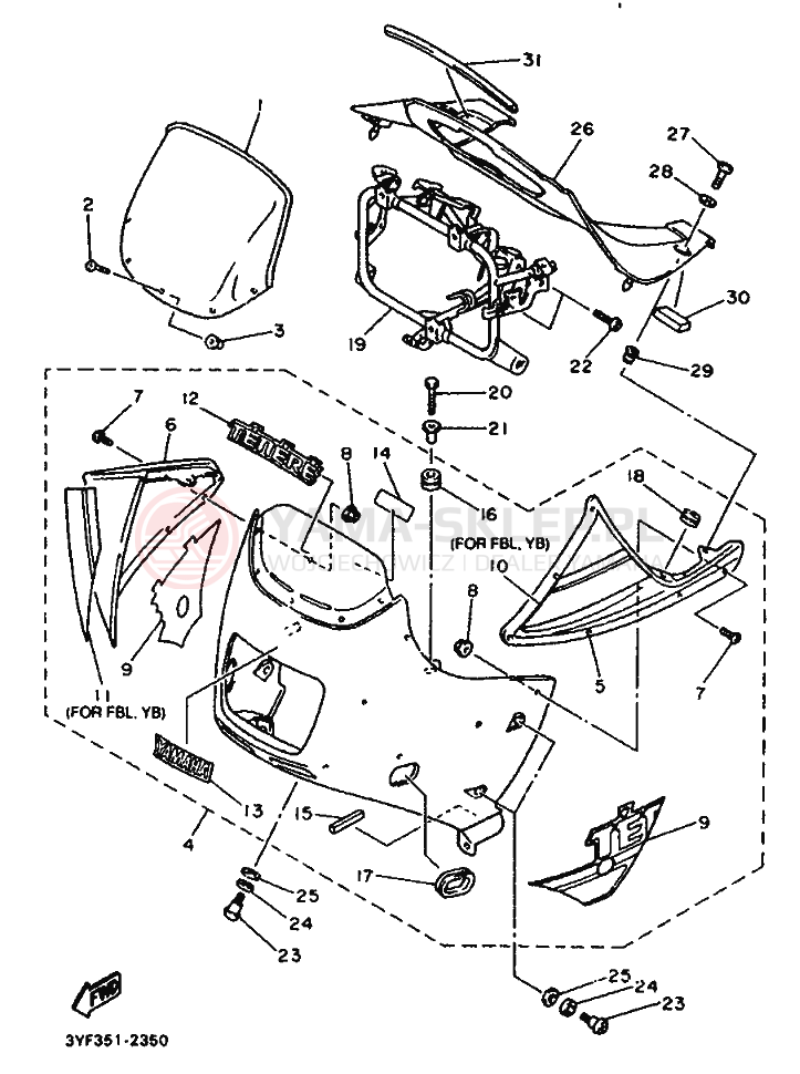Schemat "Obudowa silnika" do Yamaha XTZ660