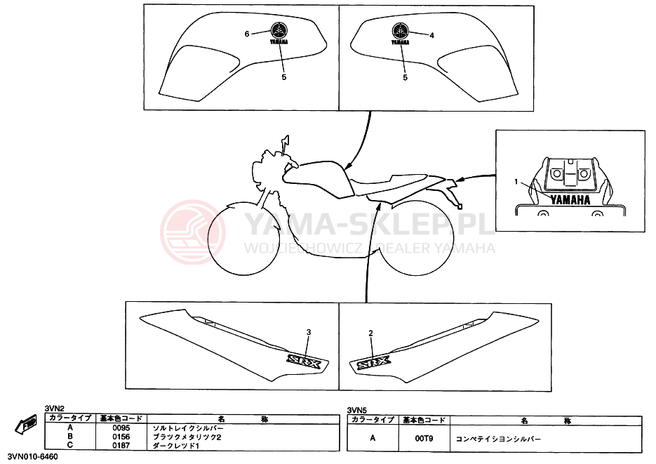 Schemat "naklejki" do Yamaha SRX400