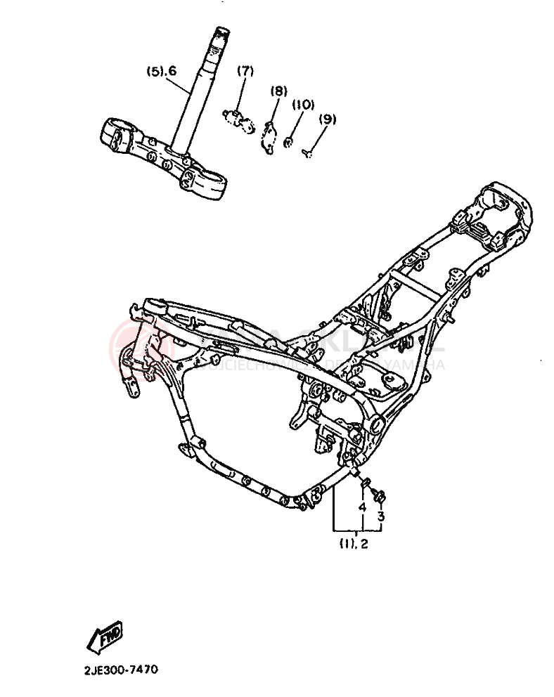 Schemat "Zawieszenie przód" do Yamaha FZX750