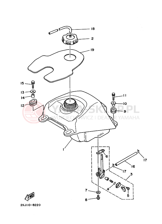 Schemat "zbiornik paliwa" do Yamaha BLASTER