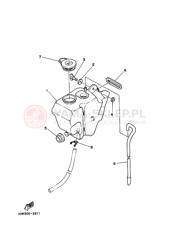 Schemat "ZBIORNIK OLEJU" do Yamaha RD125LC
