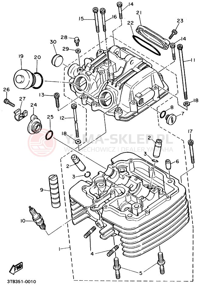 Schemat "głowica" do Yamaha XT600E