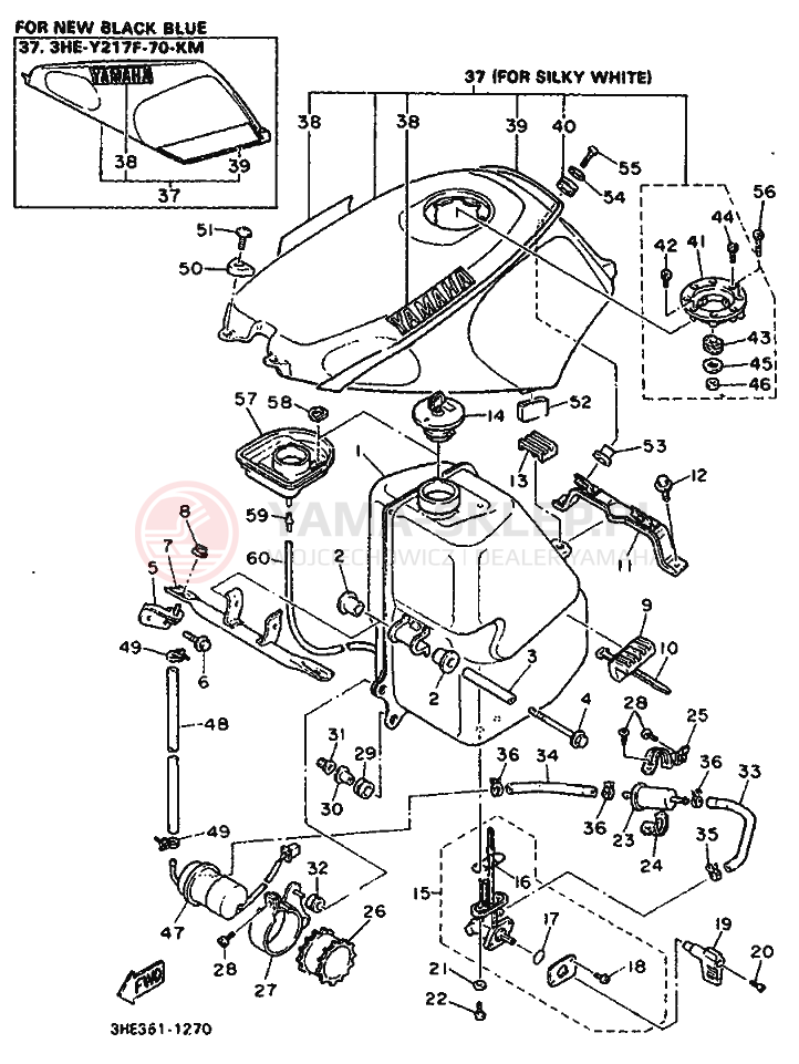 Schemat "zbiornik paliwa" do Yamaha FZR600 GENESIS
