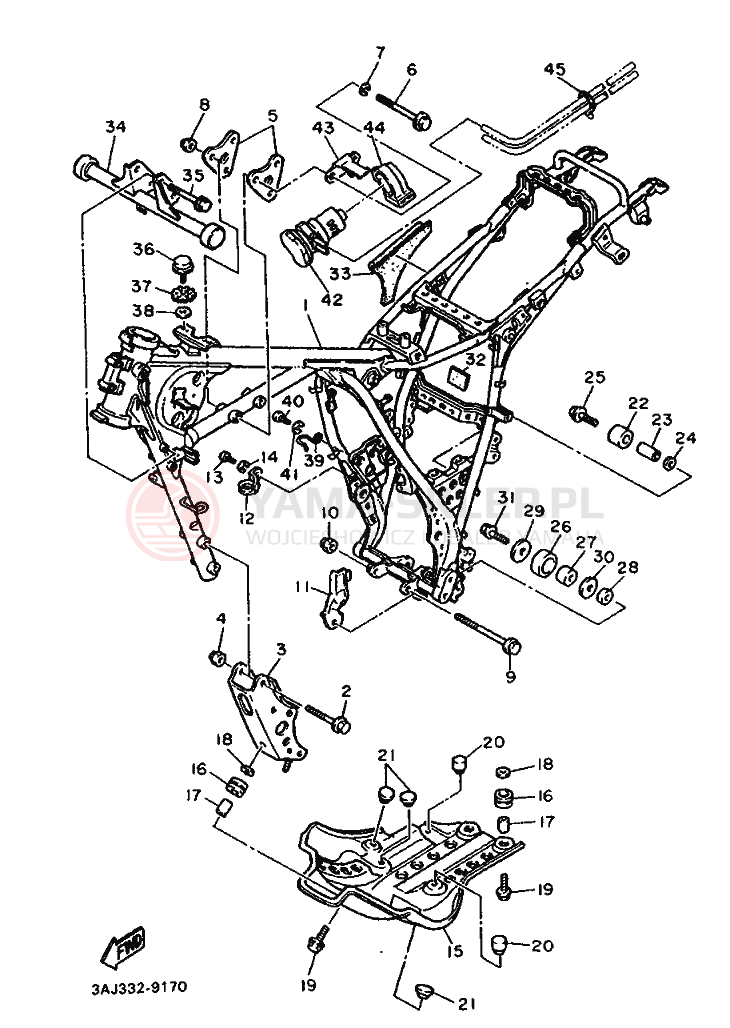 Schemat "rama" do Yamaha XT600Z TENERE