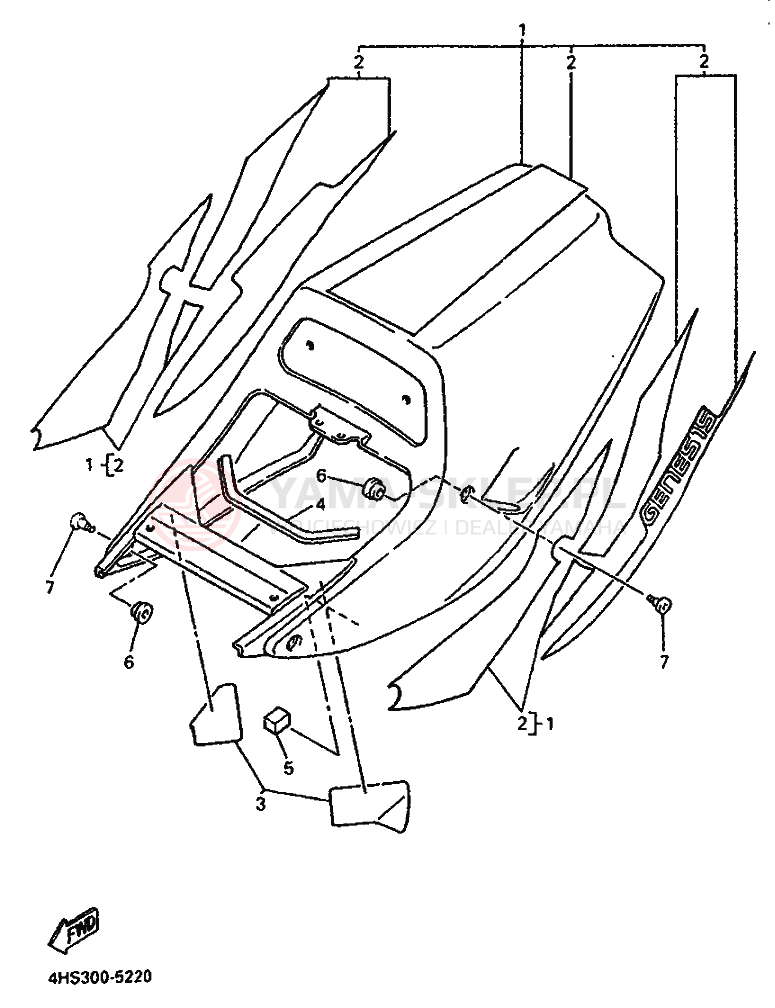 Schemat "POKRYWA BOCZNA I ZBIORNIK OLEJU" do Yamaha YZF750SP