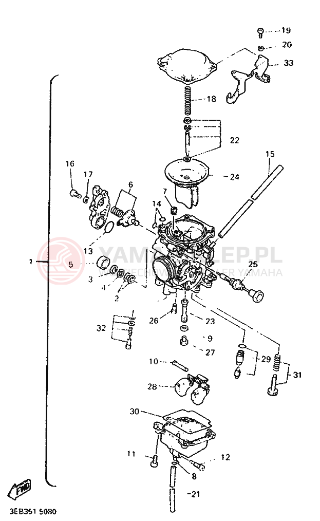 Schemat "Gaźnik" do Yamaha SR500