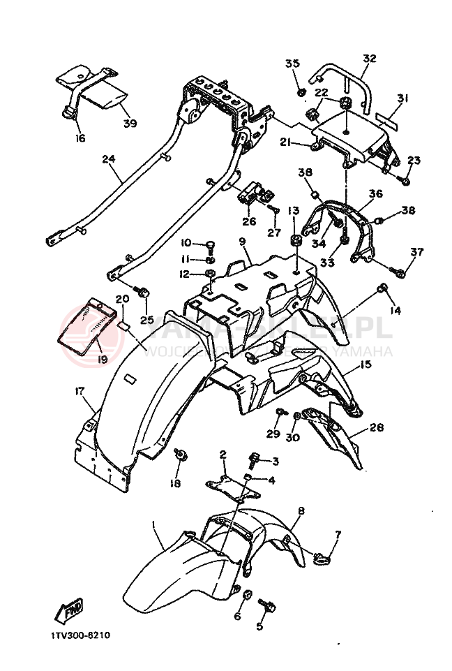 Schemat "błotnik" do Yamaha FZ750
