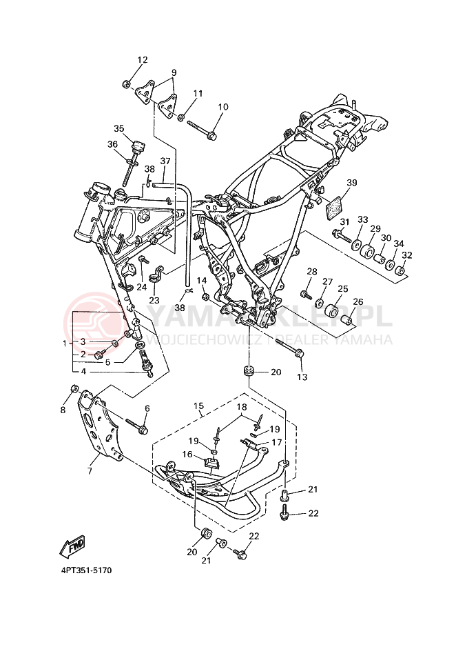 Schemat "rama" do Yamaha XT600E