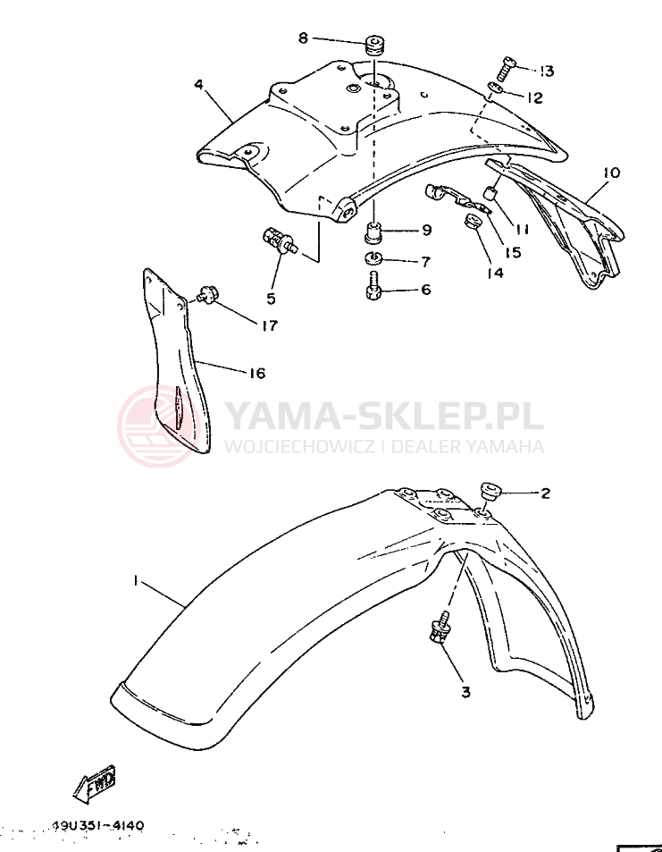 Schemat "błotnik" do Yamaha IT200S