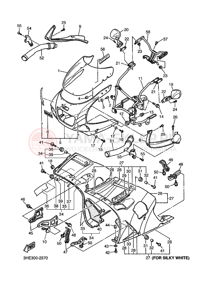 Schemat "elementy nadwozia" do Yamaha FZR600 GENESIS