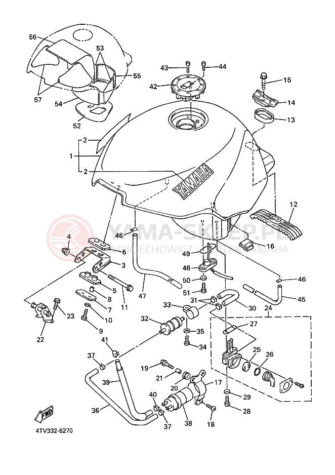Schemat "zbiornik paliwa" do Yamaha YZF600R THUNDERCAT
