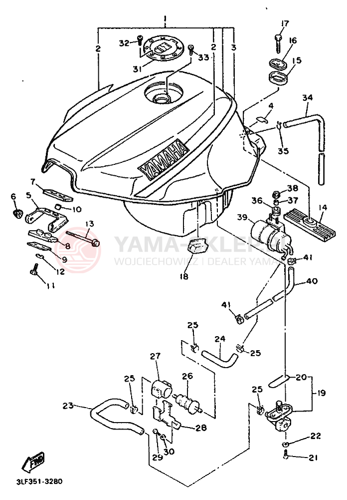 Schemat "zbiornik paliwa" do Yamaha FZR1000