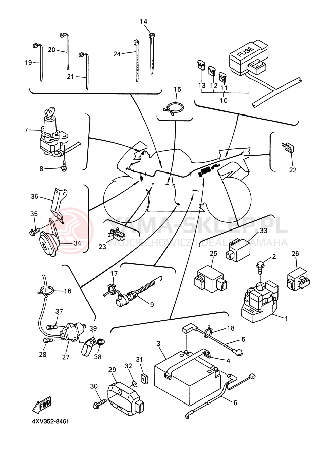 Schemat "układ elektryczny" do Yamaha YZF-R1 R1