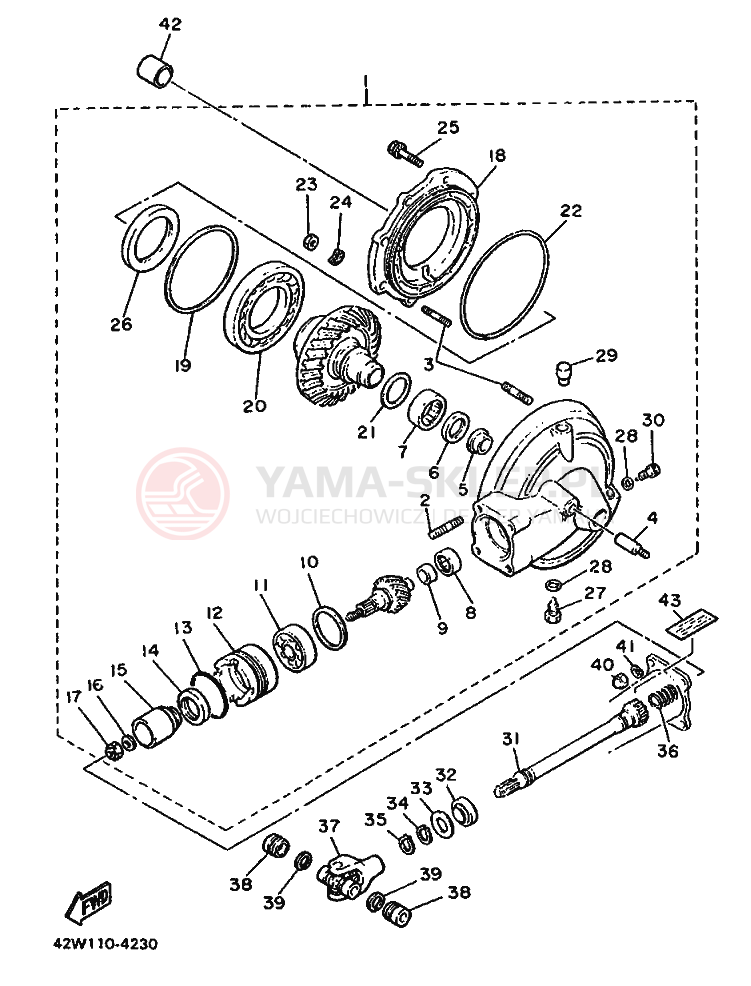 Schemat "Wał napędowy" do Yamaha XV1000