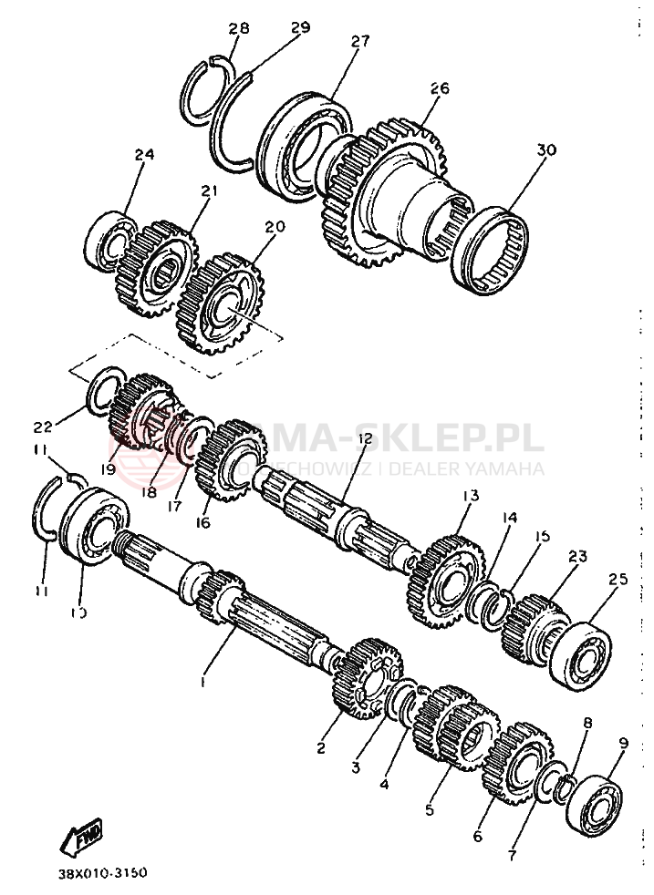 Schemat "Skrzynia biegów " do Yamaha XJ900F
