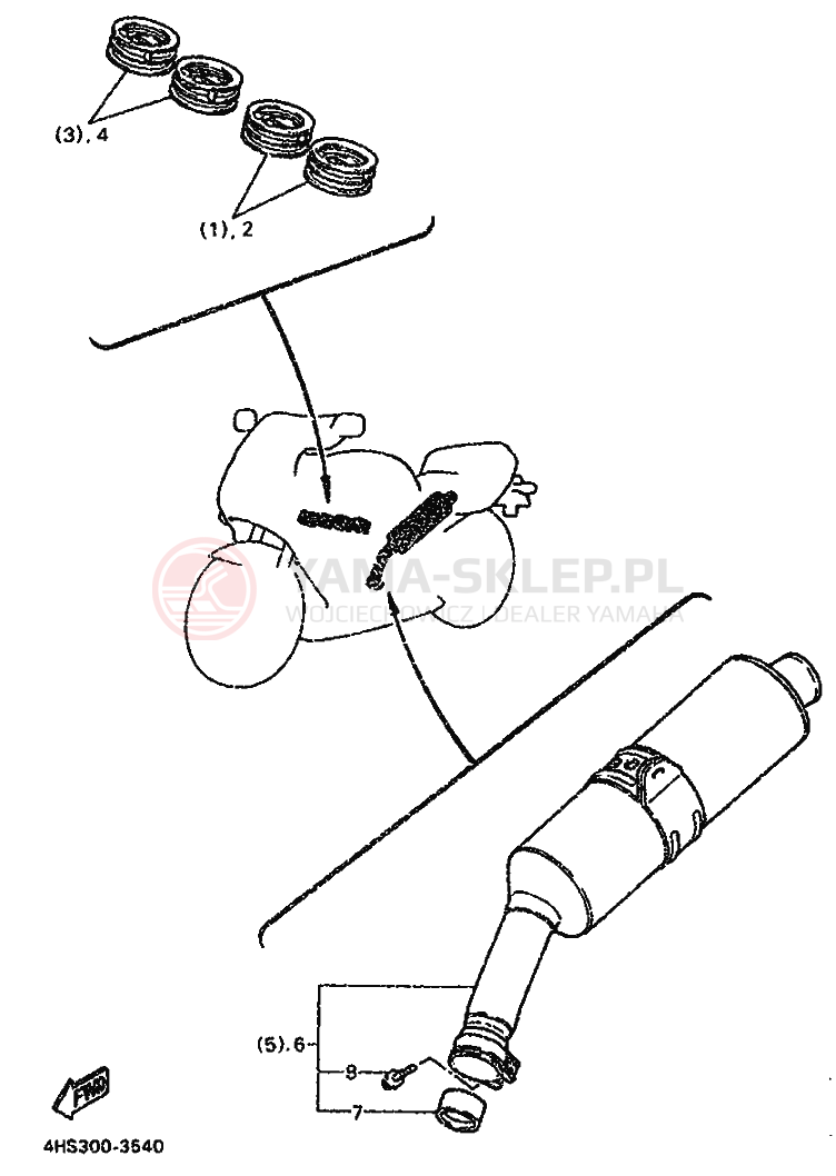 Schemat "Cięgno do odpalania" do Yamaha YZF750SP