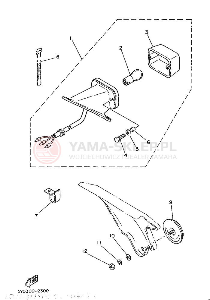 Schemat "lampa tył" do Yamaha IT200S