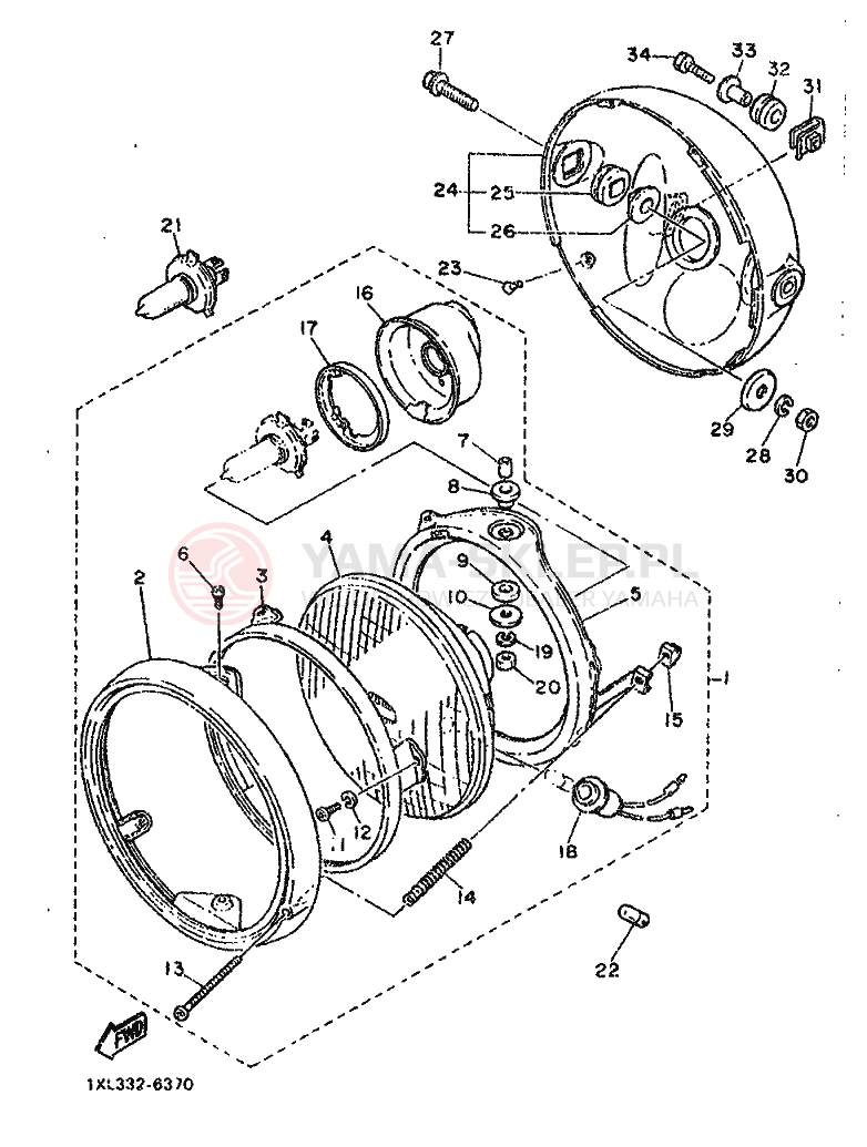 Schemat "Lampa przód" do Yamaha SRX600