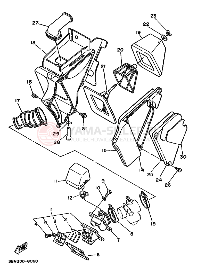 Schemat "Wtrysk paliwa" do Yamaha DT125R