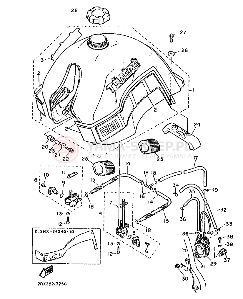 Schemat "zbiornik paliwa" do Yamaha XT500Z