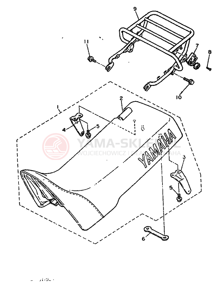 Schemat "SIEDZENIE I NOSIDŁO" do Yamaha XT600Z TENERE