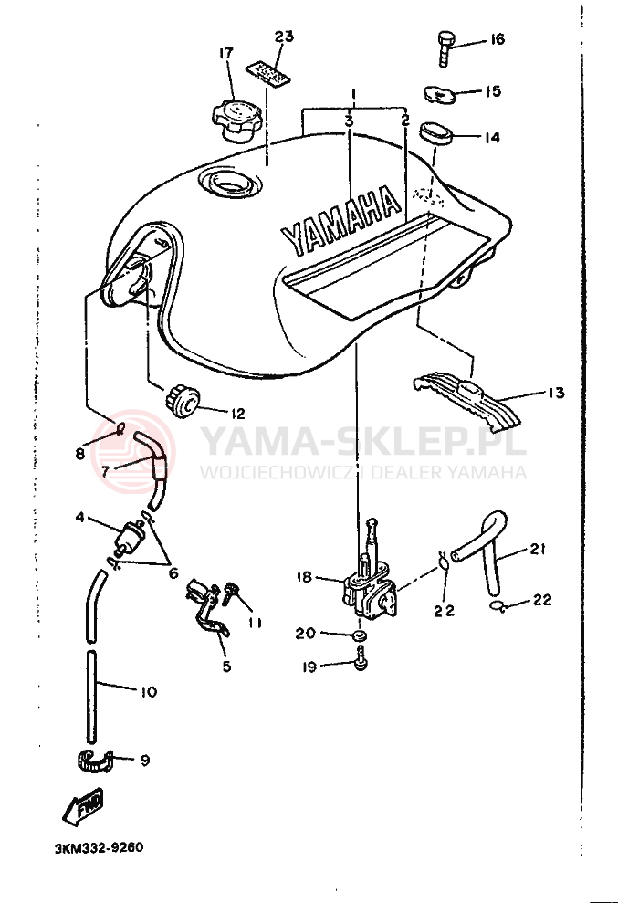 Schemat "zbiornik paliwa" do Yamaha XJ600