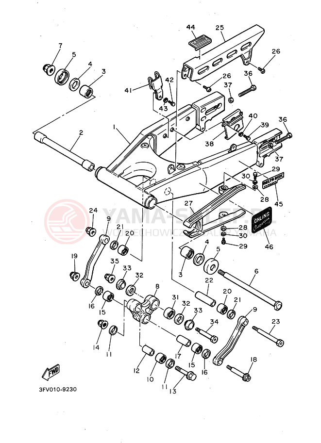 Schemat "wahacz" do Yamaha FZR750R