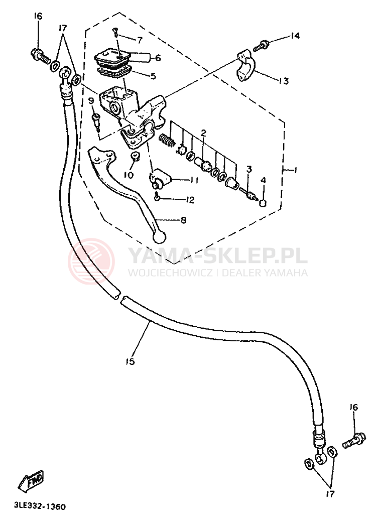 Schemat "Pompa hamulcowa przednia" do Yamaha GTS1000