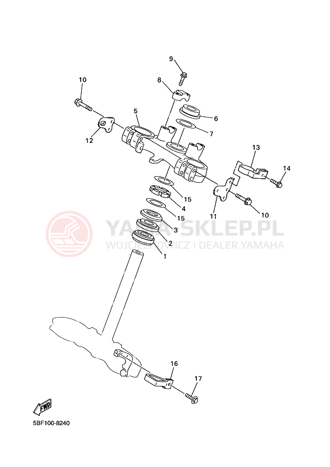 Schemat "Półki zawieszenia" do Yamaha WR400F