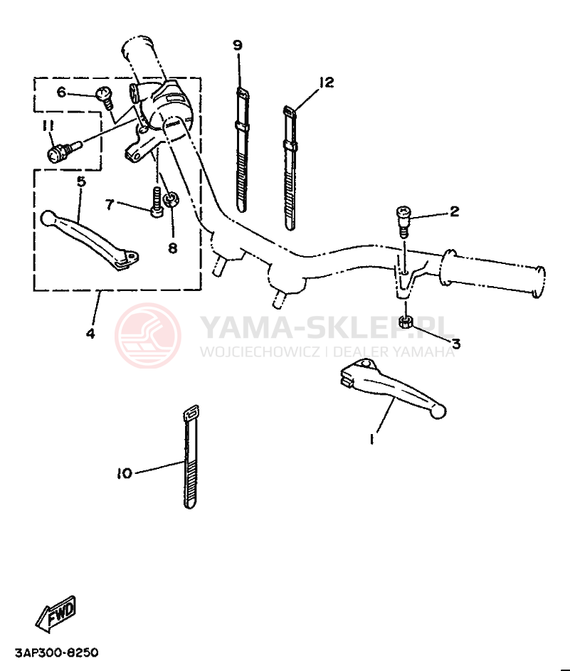 Schemat "Kierownica i osprzęt" do Yamaha PW50S