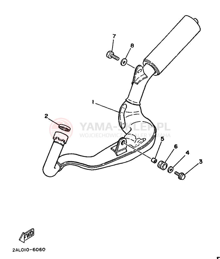 Schemat "Wydech końcowy" do Yamaha YSR50