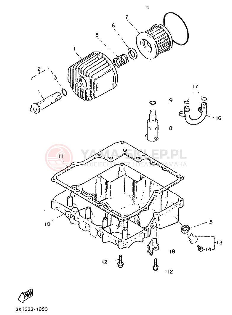 Schemat "Filtr oleju" do Yamaha FZ750 GENESIS