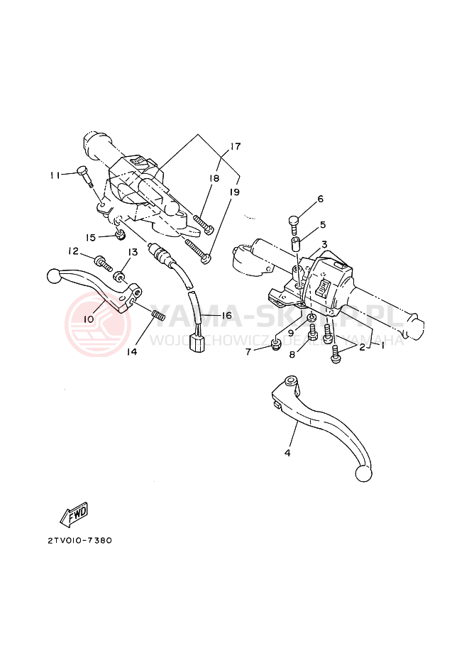 Schemat "Kierownica i osprzęt" do Yamaha SDR