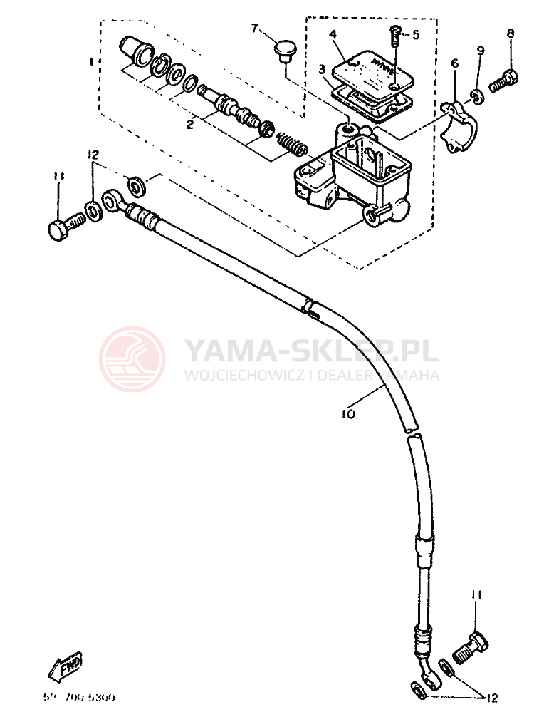 Schemat "Pompa hamulcowa przednia" do Yamaha TT600