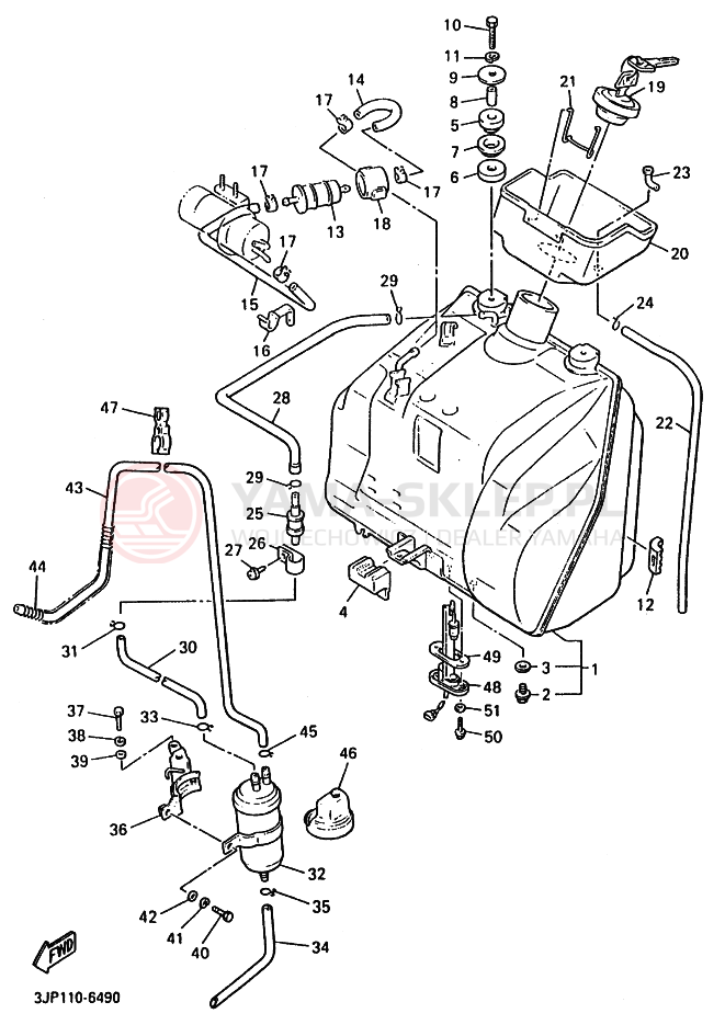 Schemat "zbiornik paliwa" do Yamaha VMX12 VMX12H VMAX