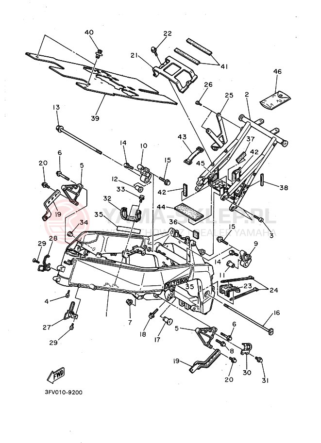 Schemat "rama" do Yamaha FZR750R