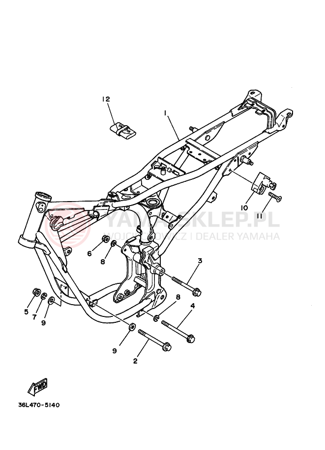 Schemat "rama" do Yamaha RX100