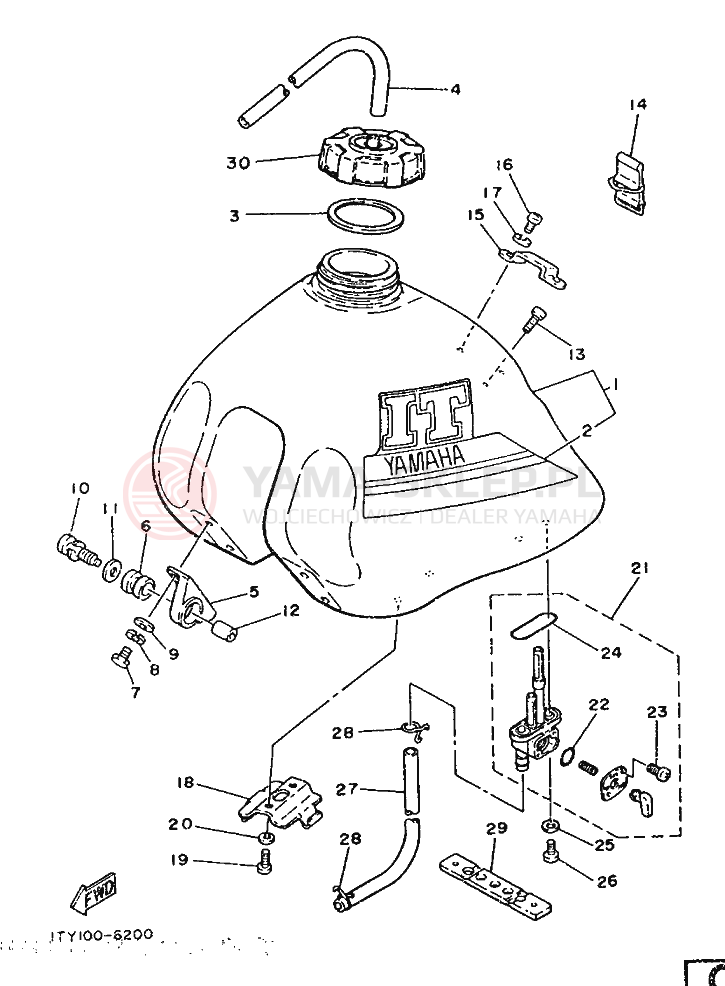 Schemat "zbiornik paliwa" do Yamaha IT200S