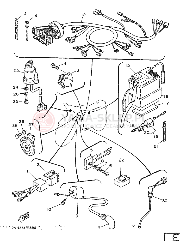 Schemat "układ elektryczny" do Yamaha IT200S