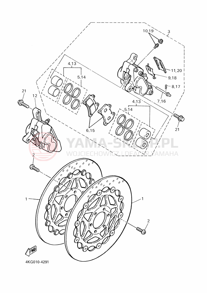 Schemat "Koło przód" do Yamaha XJR1200