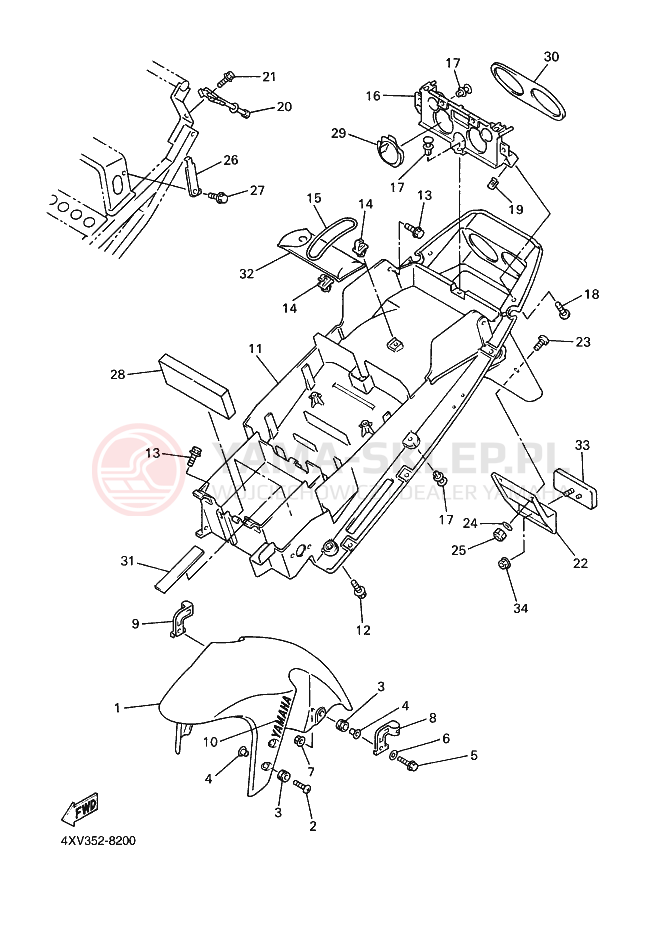 Schemat "błotnik" do Yamaha YZF-R1 R1