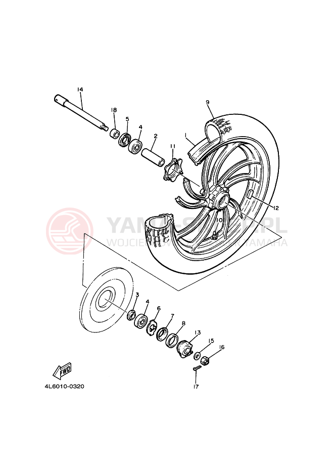 Schemat "Koło przód" do Yamaha MAXIM