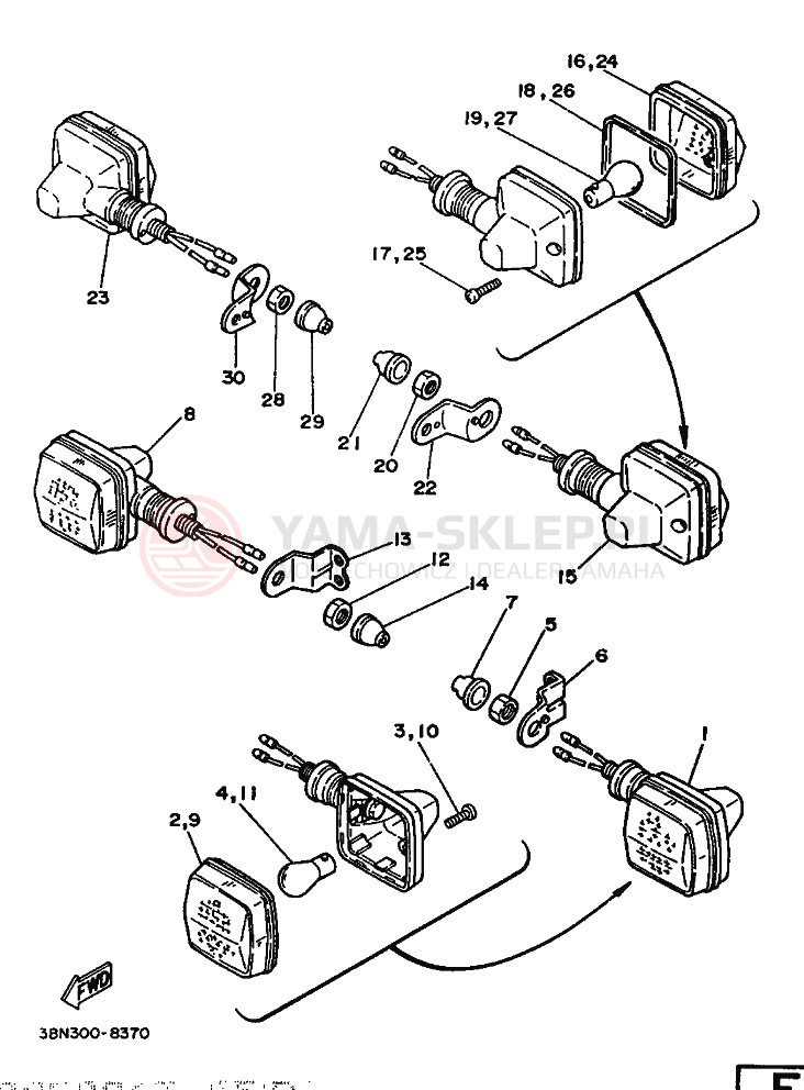 Schemat "kierunkowskazy" do Yamaha XT500L
