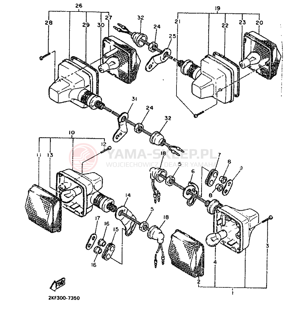 Schemat "kierunkowskazy" do Yamaha XT600