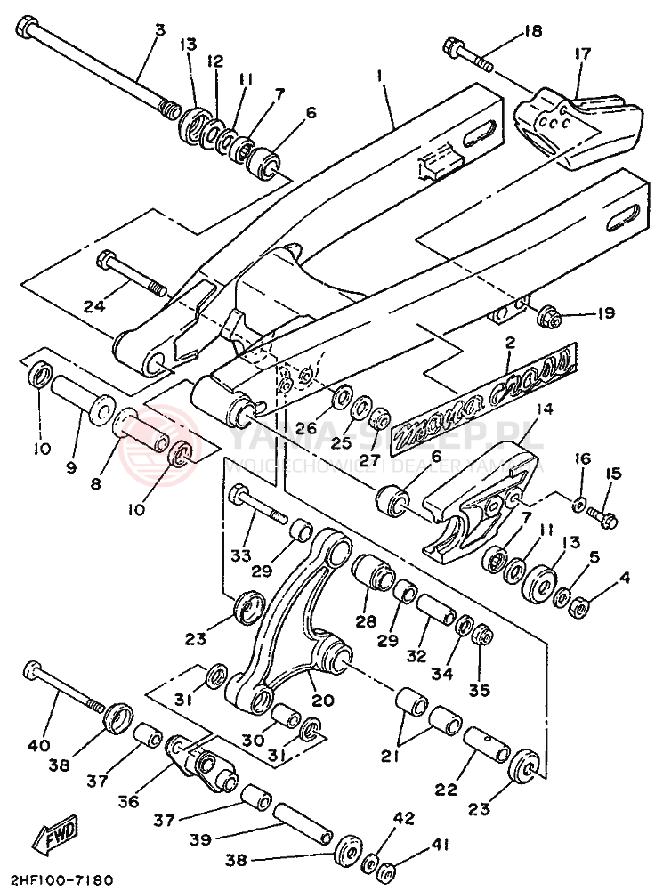 Schemat "wahacz" do Yamaha YZ80T