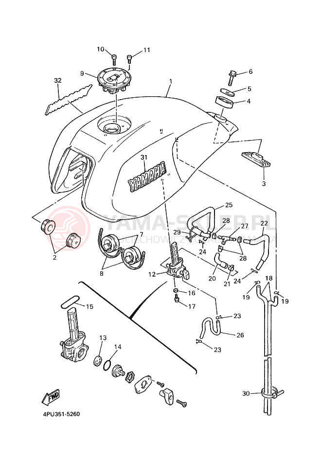 Schemat "zbiornik paliwa" do Yamaha XJR1200