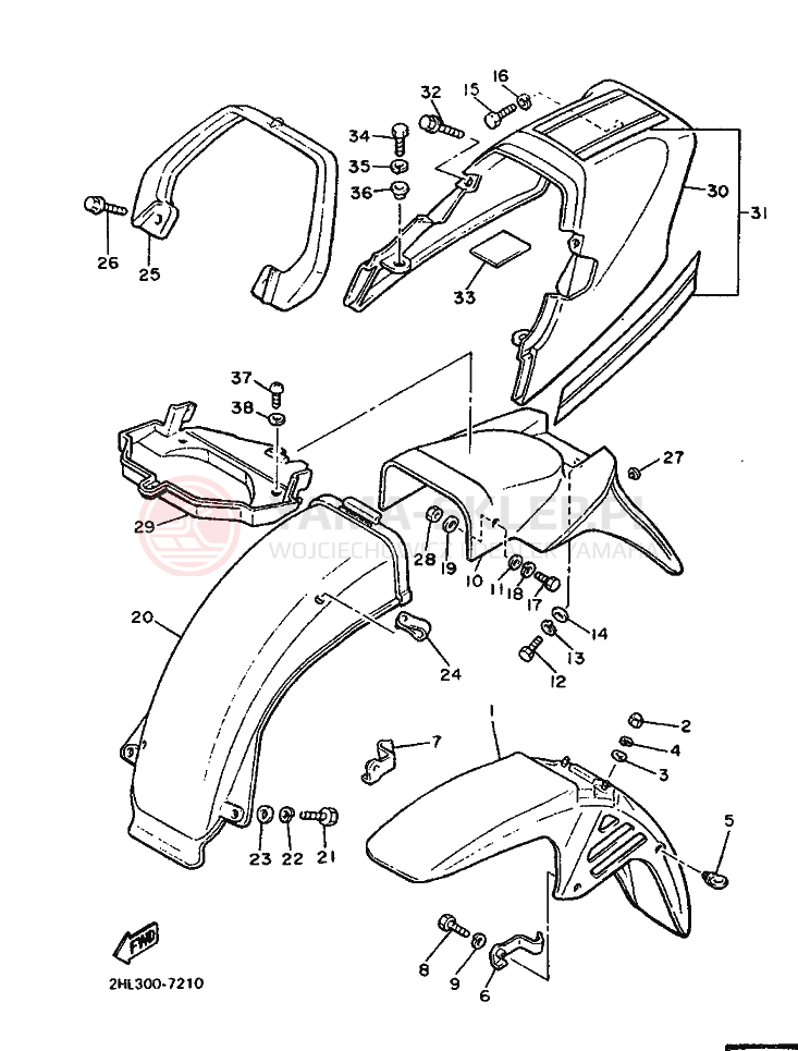 Schemat "błotnik" do Yamaha XJ900F