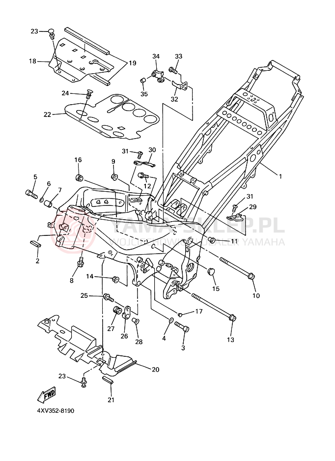 Schemat "rama" do Yamaha YZF-R1 R1
