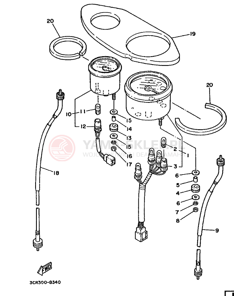 Schemat "licznik" do Yamaha YSR80 YSR80B