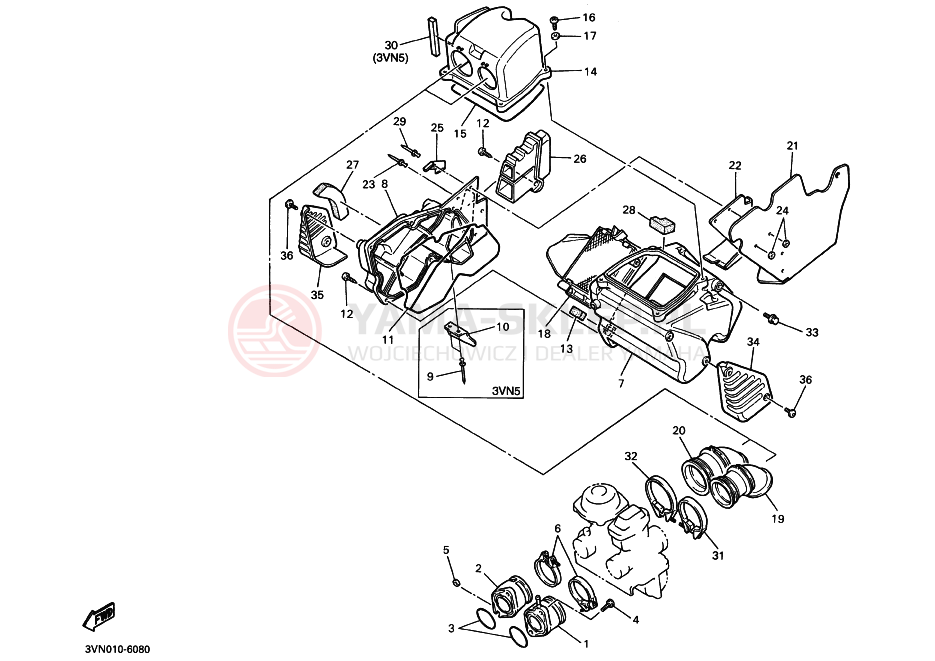 Schemat "Wtrysk paliwa" do Yamaha SRX400